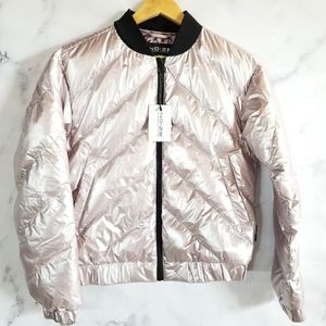 NOIZE Metallic Pink Bomber Jacket